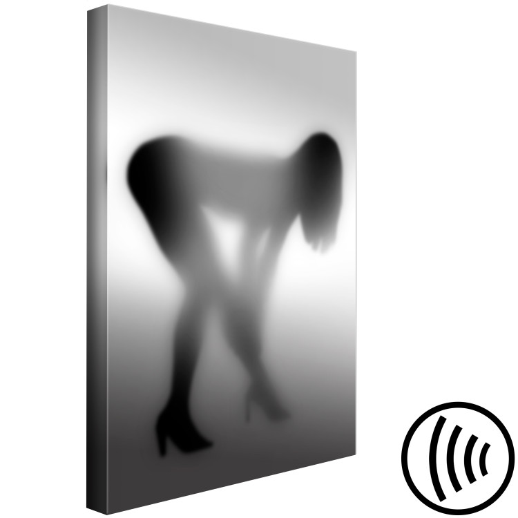 Canvas Art Print Behind the glass wall - a vague female silhouette in a sensual pose 121874 additionalImage 6