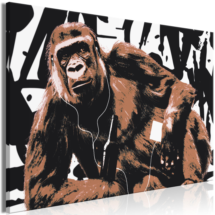 Canvas Art Print Western civilization - funny monkey illustration in pop art style 122374 additionalImage 2