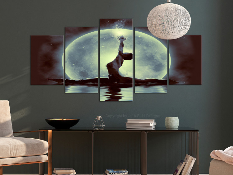 Canvas Print Lunar dance - a ballerina against the background of moon 122774 additionalImage 3