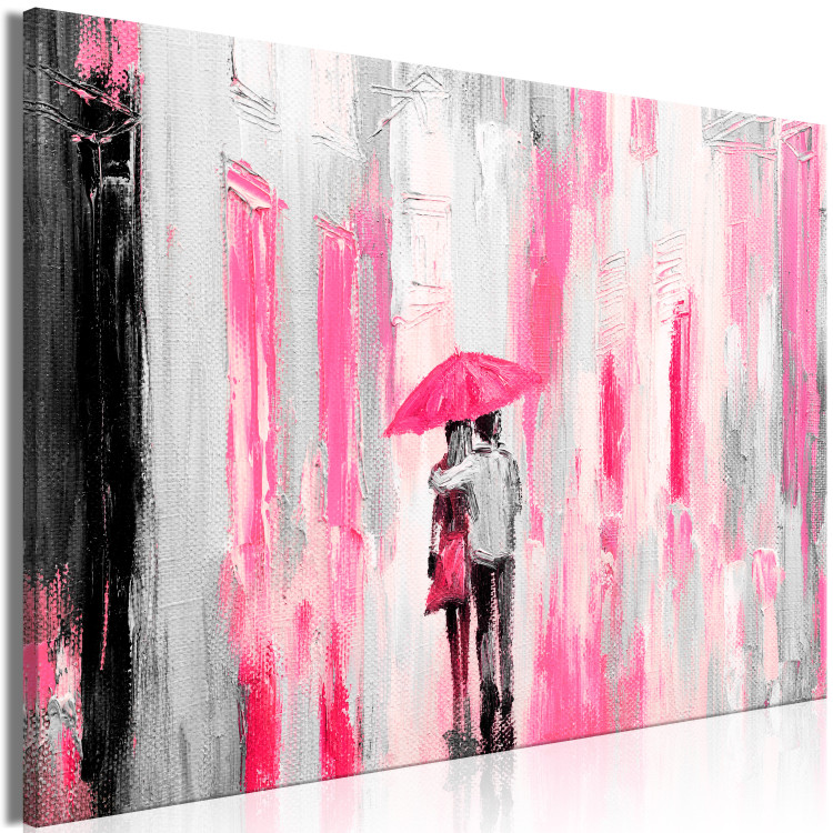 Canvas Art Print Umbrella in Love (1 Part) Wide Pink 123074 additionalImage 2