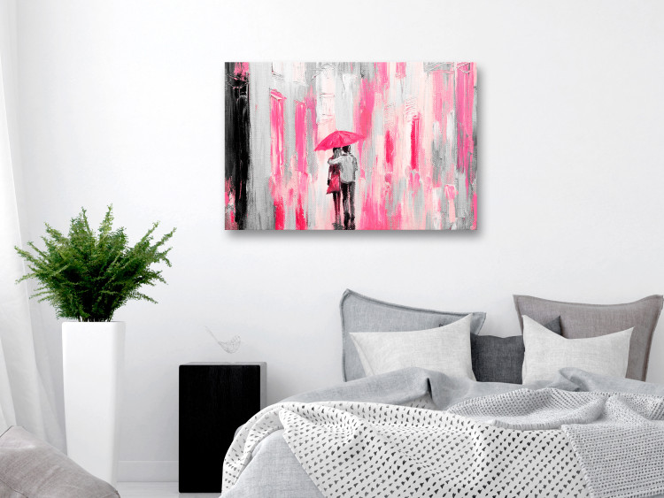 Canvas Art Print Umbrella in Love (1 Part) Wide Pink 123074 additionalImage 3