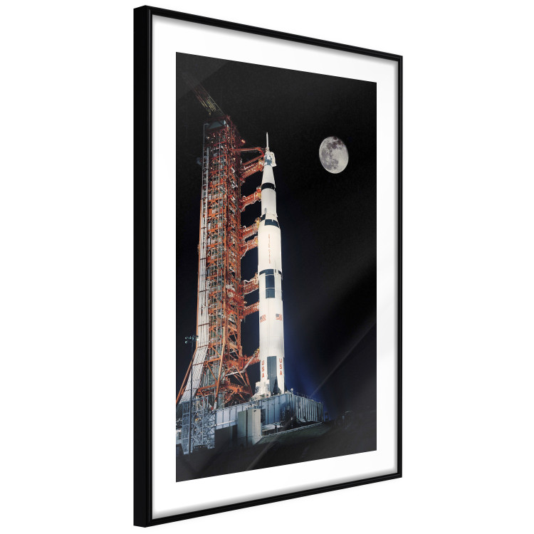 Poster Destination - illuminated rocket in a docking station against the moon backdrop 123174 additionalImage 11
