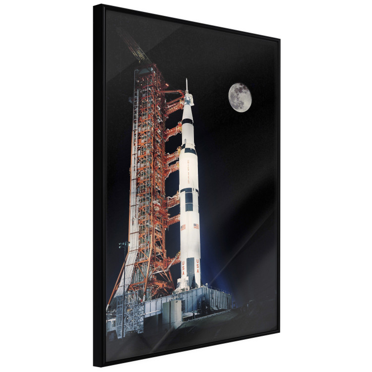 Poster Destination - illuminated rocket in a docking station against the moon backdrop 123174 additionalImage 10
