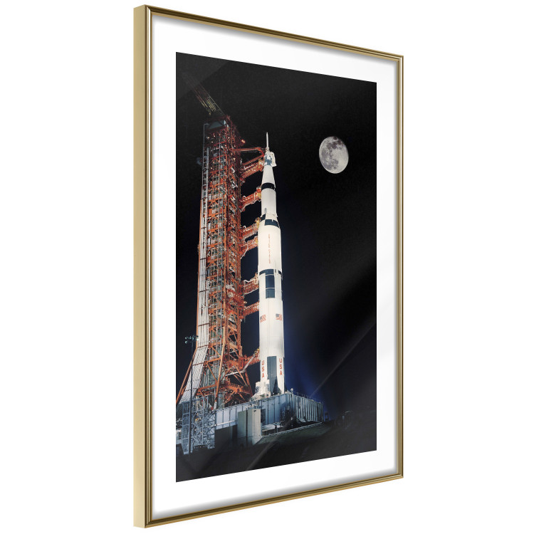 Poster Destination - illuminated rocket in a docking station against the moon backdrop 123174 additionalImage 6