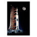 Poster Destination - illuminated rocket in a docking station against the moon backdrop 123174