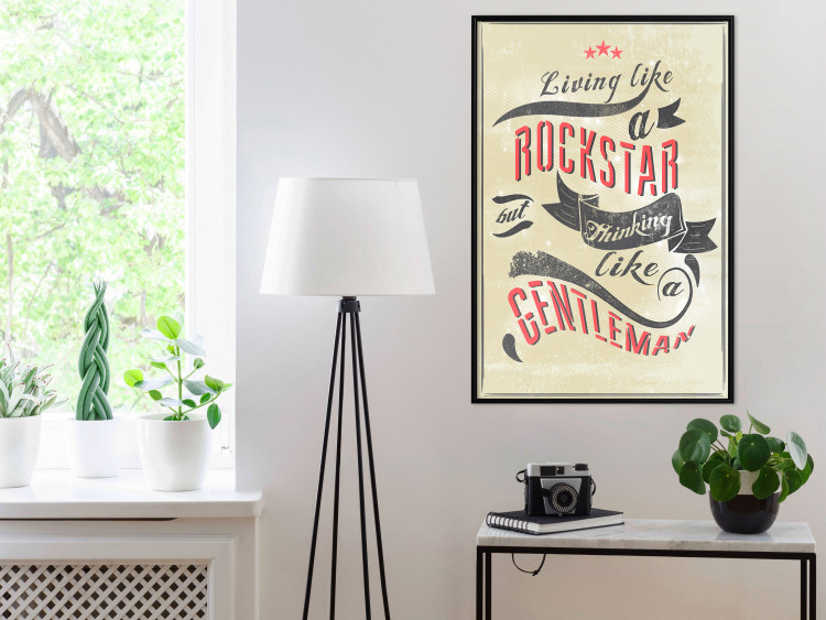 Poster Rockstar - English captions on sandy retro-style background 123574 additionalImage 3