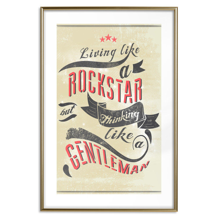 Poster Rockstar - English captions on sandy retro-style background 123574 additionalImage 14