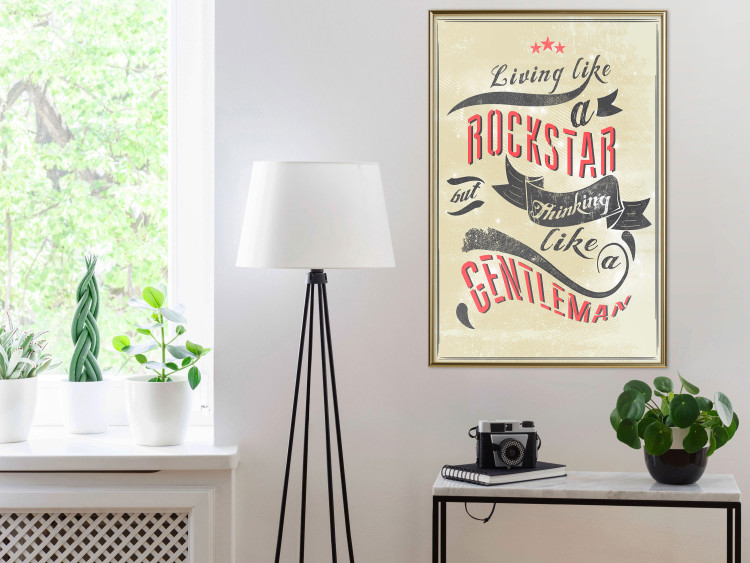 Poster Rockstar - English captions on sandy retro-style background 123574 additionalImage 5
