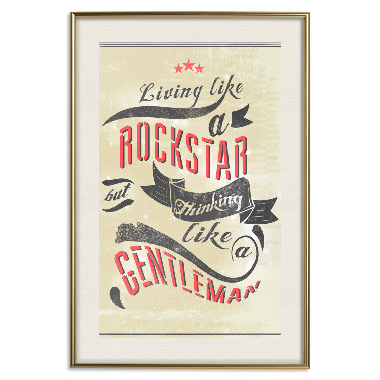 Poster Rockstar - English captions on sandy retro-style background 123574 additionalImage 19