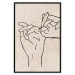 Wall Poster Always Together - abstract line art of hands on light fabric texture 123774 additionalThumb 24