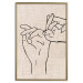 Wall Poster Always Together - abstract line art of hands on light fabric texture 123774 additionalThumb 20