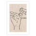 Wall Poster Always Together - abstract line art of hands on light fabric texture 123774 additionalThumb 25