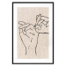 Wall Poster Always Together - abstract line art of hands on light fabric texture 123774 additionalThumb 17