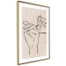 Wall Poster Always Together - abstract line art of hands on light fabric texture 123774 additionalThumb 4
