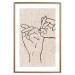 Wall Poster Always Together - abstract line art of hands on light fabric texture 123774 additionalThumb 16