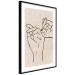 Wall Poster Always Together - abstract line art of hands on light fabric texture 123774 additionalThumb 3