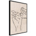 Wall Poster Always Together - abstract line art of hands on light fabric texture 123774 additionalThumb 6