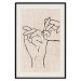 Wall Poster Always Together - abstract line art of hands on light fabric texture 123774 additionalThumb 18
