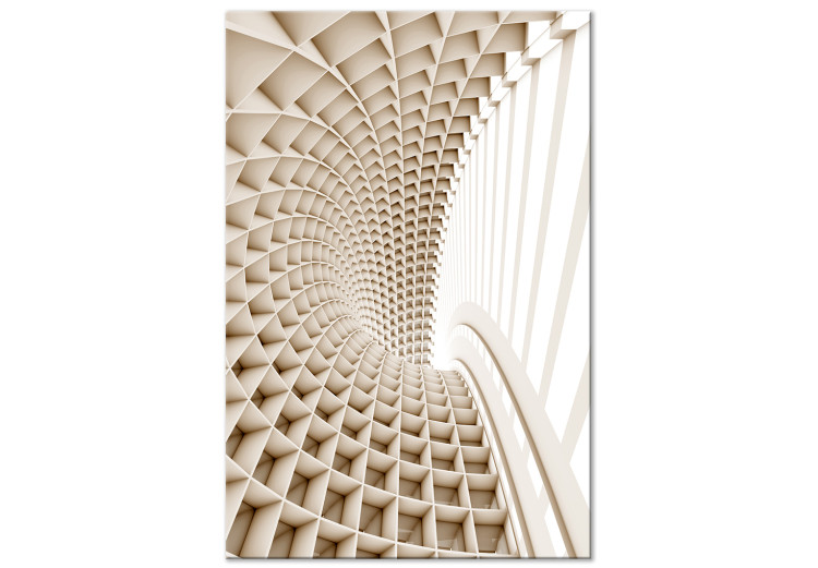Canvas Art Print 3D tunnel - an abstract architectural motif in bright colours 123874