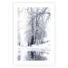 Wall Poster December - winter tree landscape on the road in black and white 124474 additionalThumb 25
