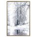 Wall Poster December - winter tree landscape on the road in black and white 124474 additionalThumb 16