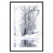 Wall Poster December - winter tree landscape on the road in black and white 124474 additionalThumb 17