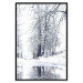 Wall Poster December - winter tree landscape on the road in black and white 124474 additionalThumb 24