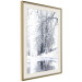 Wall Poster December - winter tree landscape on the road in black and white 124474 additionalThumb 2