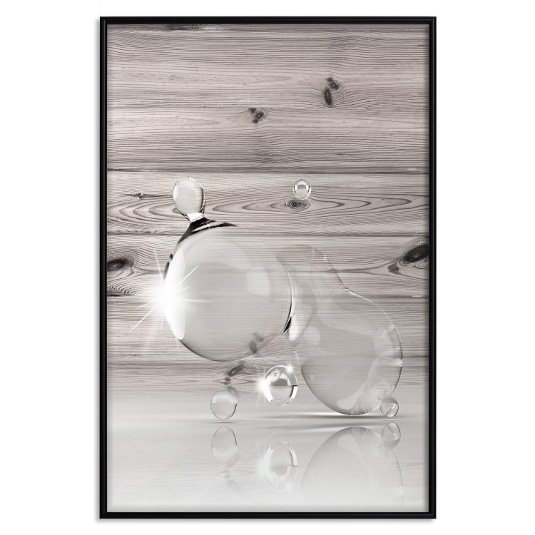 Poster Trapped Dreams - abstract glass spheres on wooden texture background 124974 additionalImage 24