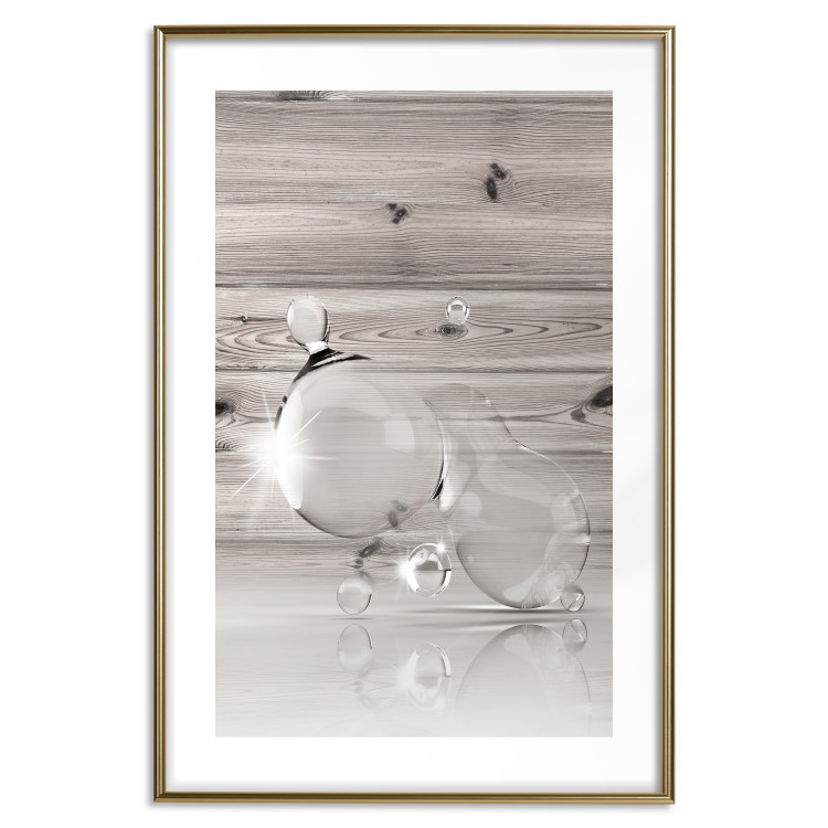 Poster Trapped Dreams - abstract glass spheres on wooden texture background 124974 additionalImage 14