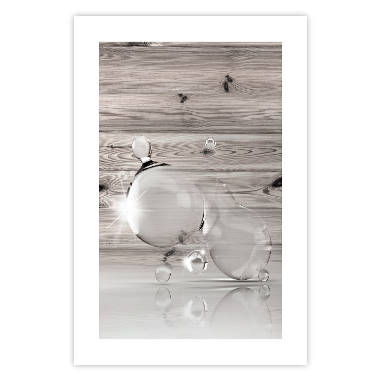 Poster Trapped Dreams - abstract glass spheres on wooden texture background 124974 additionalImage 25