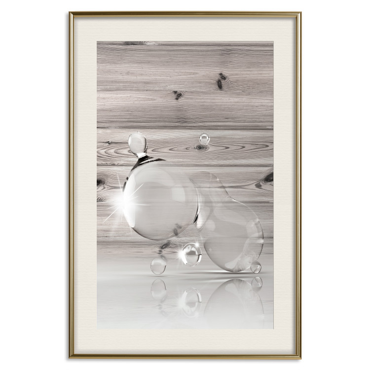 Poster Trapped Dreams - abstract glass spheres on wooden texture background 124974 additionalImage 19