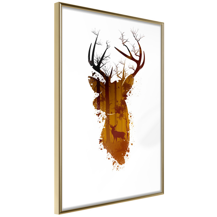 Wall Poster Deer in the Morning - abstract forest landscape in the template of a deer head 126674 additionalImage 12
