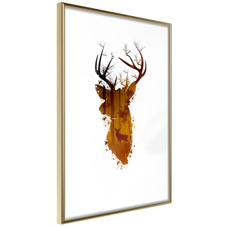 Wall Poster Deer in the Morning - abstract forest landscape in the template of a deer head 126674 additionalImage 7