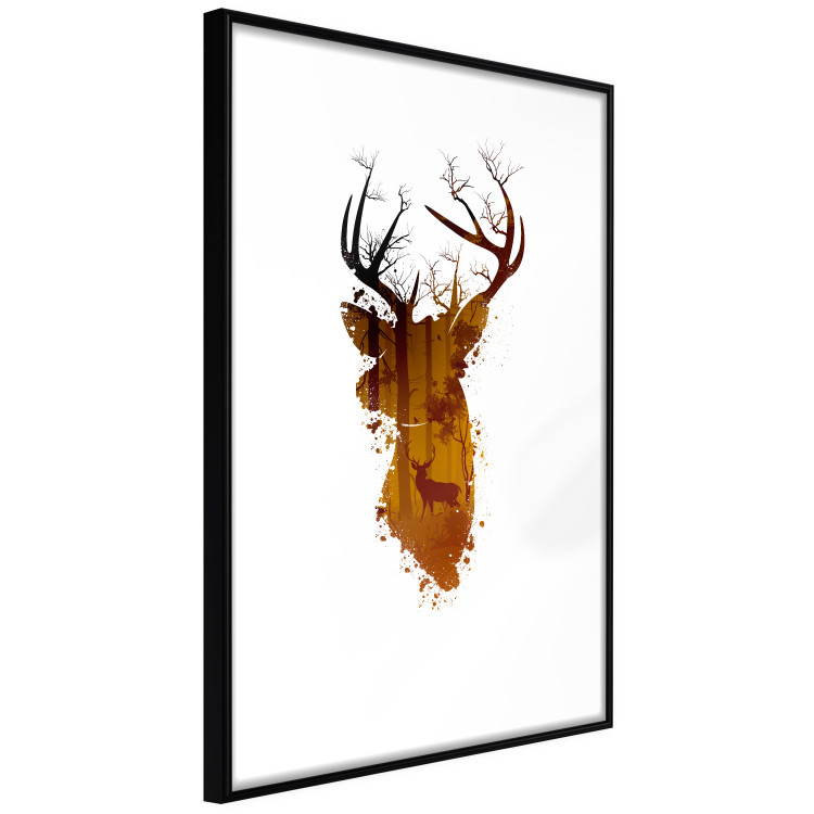 Wall Poster Deer in the Morning - abstract forest landscape in the template of a deer head 126674 additionalImage 6