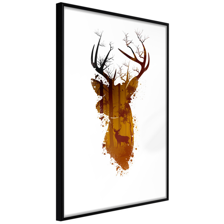 Wall Poster Deer in the Morning - abstract forest landscape in the template of a deer head 126674 additionalImage 11