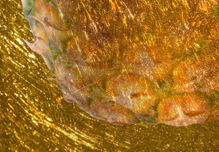 Poster Forbidden Fruit - composition of tropical fruit on golden texture 128074 additionalImage 9