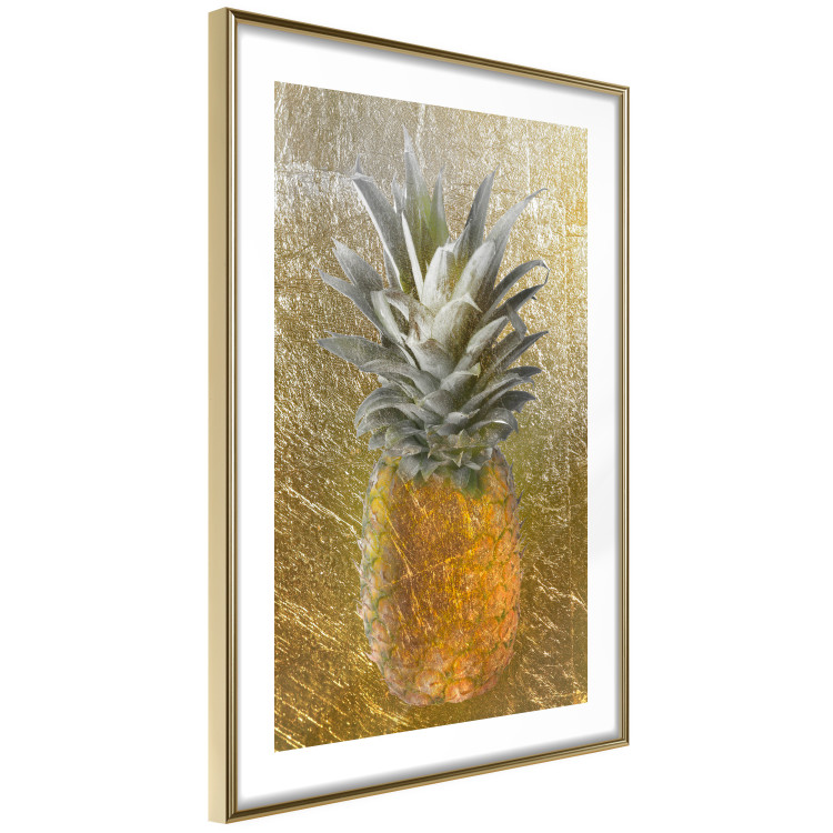 Poster Forbidden Fruit - composition of tropical fruit on golden texture 128074 additionalImage 7