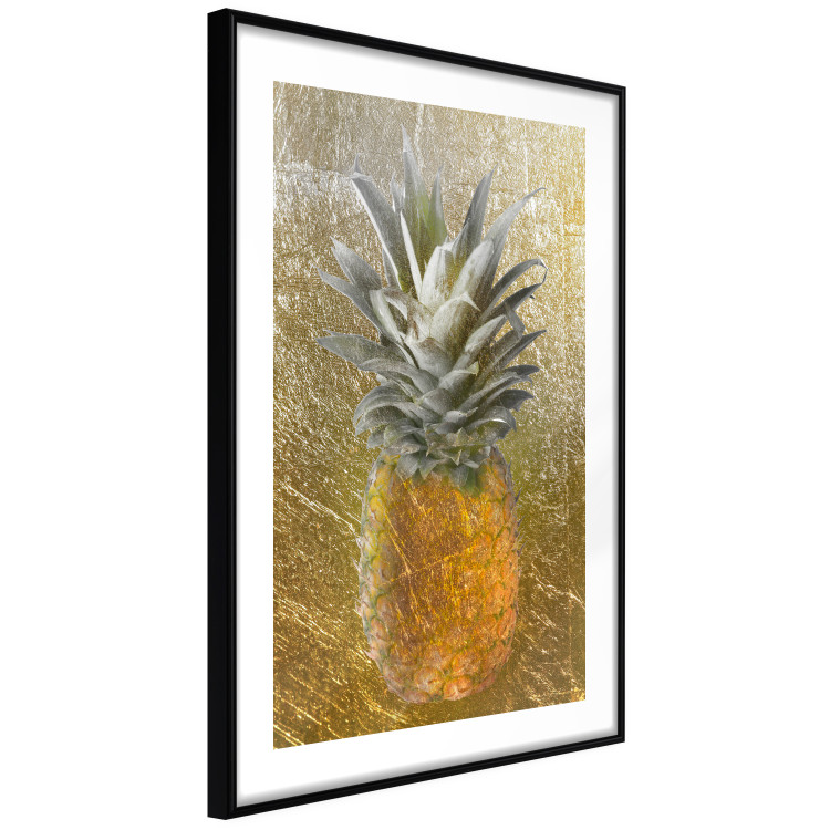 Poster Forbidden Fruit - composition of tropical fruit on golden texture 128074 additionalImage 6
