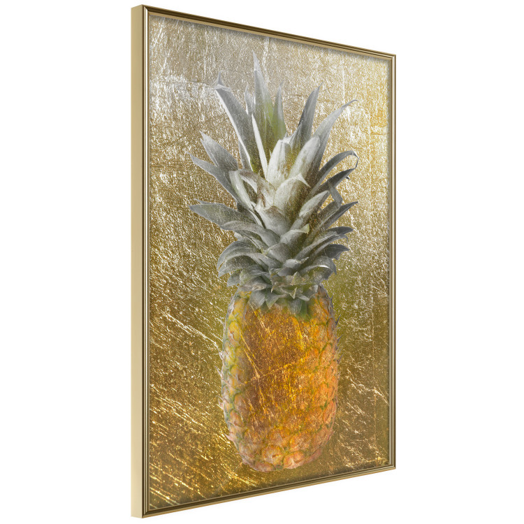 Poster Forbidden Fruit - composition of tropical fruit on golden texture 128074 additionalImage 12