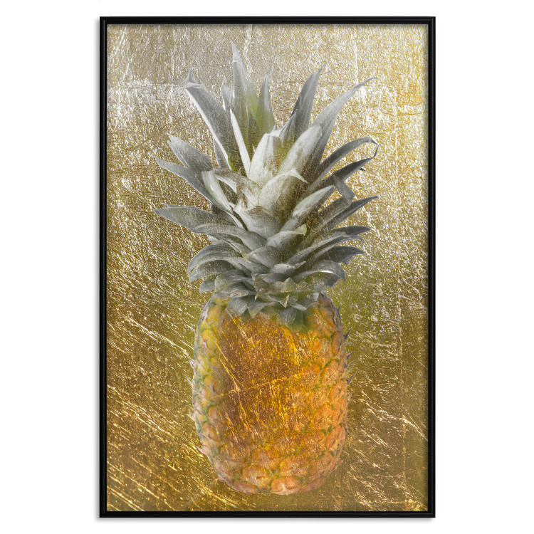 Poster Forbidden Fruit - composition of tropical fruit on golden texture 128074 additionalImage 16