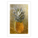 Poster Forbidden Fruit - composition of tropical fruit on golden texture 128074 additionalThumb 19