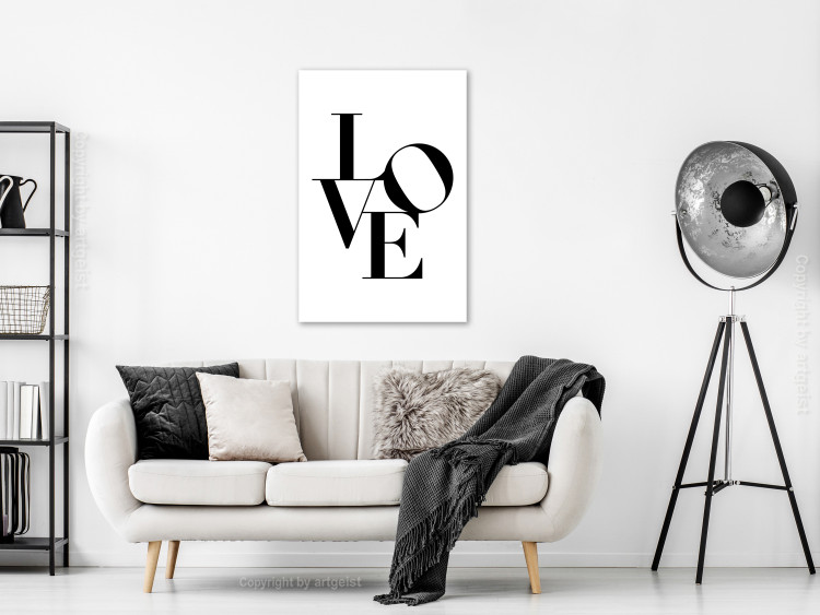 Canvas Twisted Love (1-part) vertical - black English inscription 129574 additionalImage 3