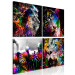 Canvas Art Print Wilderness and Beauty (4-piece) - abstract colorful animals 129874 additionalThumb 2