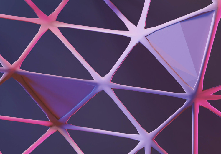 Photo Wallpaper Geometric grid - a combination of triangles in shades of purple and pink 130474 additionalImage 4