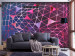 Photo Wallpaper Geometric grid - a combination of triangles in shades of purple and pink 130474