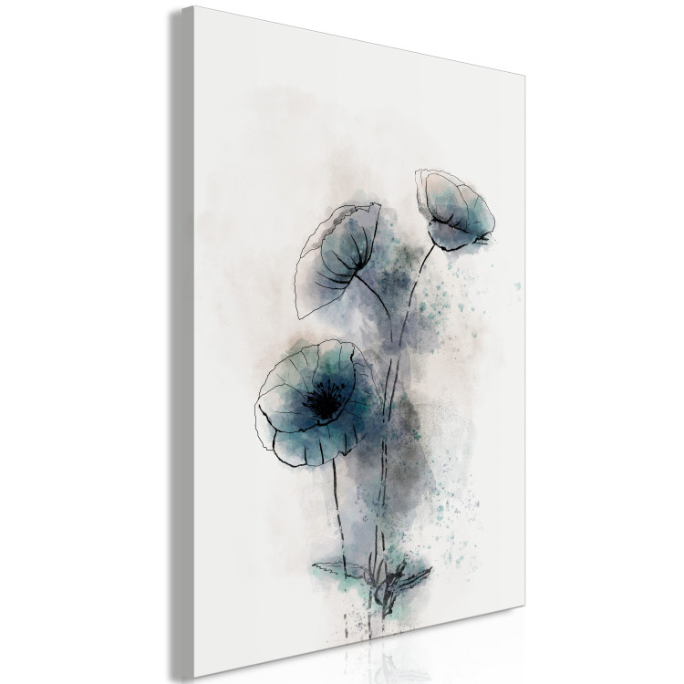 Canvas Blue Poppies (1-piece) Vertical - abstract blue poppies 131974 additionalImage 2