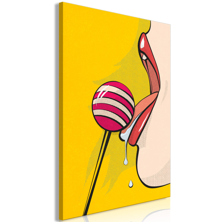 Canvas Colourful lollipop and lips - youth graphic in pop art style 132174 additionalImage 2