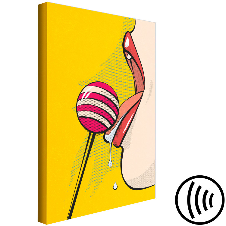Canvas Colourful lollipop and lips - youth graphic in pop art style 132174 additionalImage 6