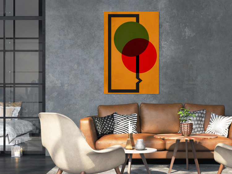Canvas Art Print Two circles - modernistic abstraction with geometric figures 134374 additionalImage 3